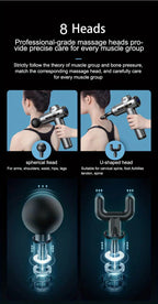 Interchangeable massage heads for different muscle groups