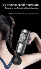 Mini massage gun used on the neck and shoulder