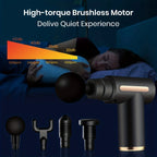 6-Speed Mini massage gun with its four heads